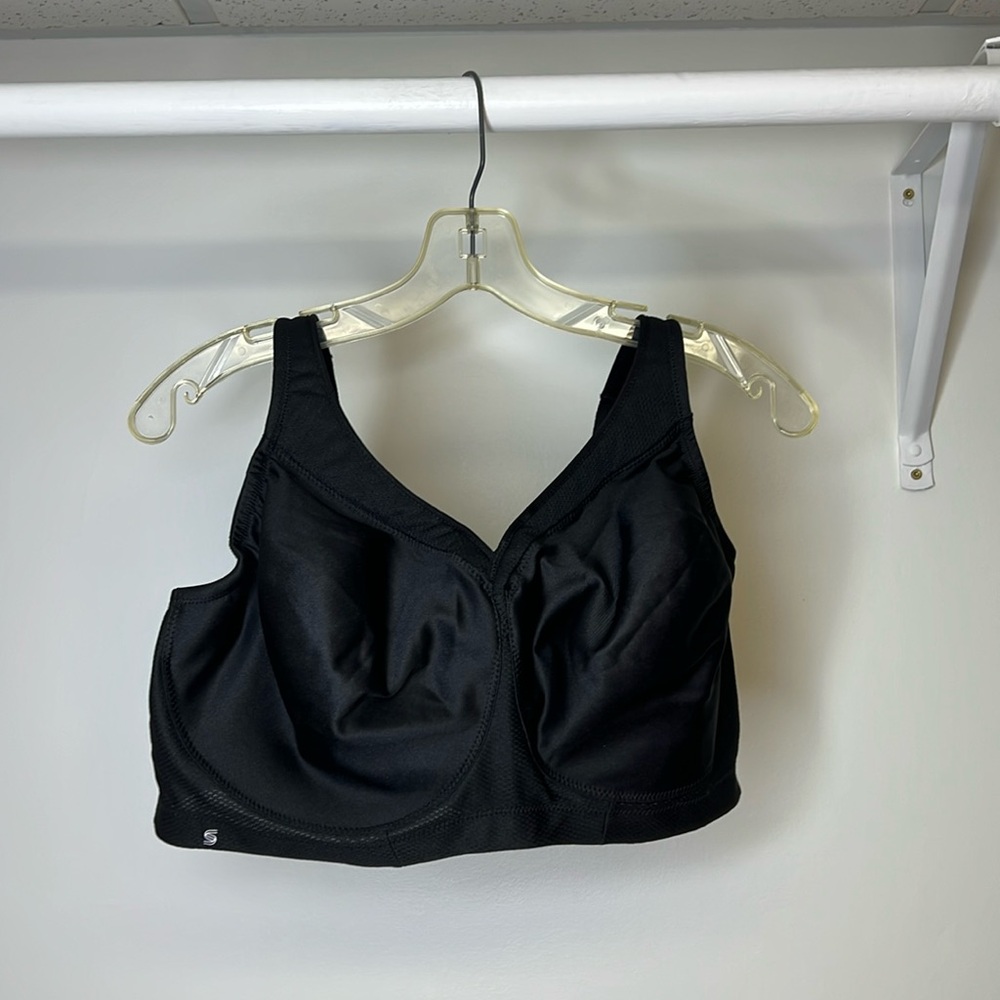 Glamorise Sport Black Full Coverage Sport‎ Bra Supportive- 44DD